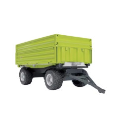 Bruder 02203 – zielona przyczepa z podwyższonymi burtami w skali 1:16, widok z boku