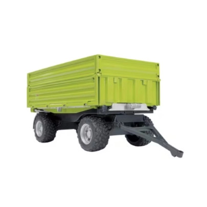 Bruder 02203 – zielona przyczepa z podwyższonymi burtami w skali 1:16, widok z boku