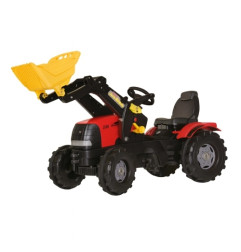 Rolly Toys Case Puma CVX 240 – traktor na pedały z zamontowaną ładowarką RollyTrac i regulowanym siedziskiem, widok z boku