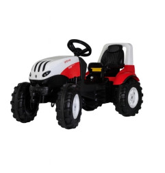 Rolly Toys rollyFarmtrac Steyr 6300 Terrus CVT – traktor na pedały z kabłąkiem i regulowanym siedziskiem, widok z boku