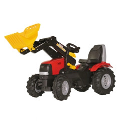 Rolly Toys rollyFarmtrac Case Puma CVX 240 – traktor na pedały z oponami pneumatycznymi i ładowarką RollyTrac, widok z boku