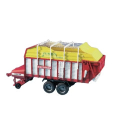 Bruder Pöttinger Jumbo 6600 Profiline 1:16 – przyczepa samozbierająca z otwartą burtą i wysuniętą drabinką, widok z boku