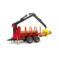 Bruder Przyczepa z dźwigiem z żurawiem załadunkowym i 4 pniami