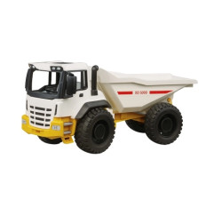 Bruder ROADMAX 03420 – wozidło przegubowe z podniesioną kippmulą i skrętem przegubowym, widok z boku