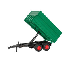 Bruder przyczepa z osią tandemową 1:16 z uniesioną skrzynią i otwartą burtą