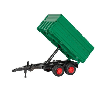 Bruder przyczepa z osią tandemową 1:16 z uniesioną skrzynią i otwartą burtą
