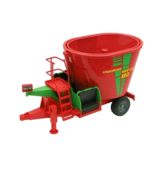 Bruder Strautmann Verti-Mix 1050 1:16 – paszowóz z przenośnikiem poprzecznym i otwartą zasuwą, widok z boku