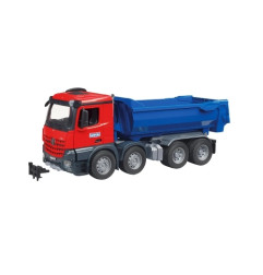 Bruder MB Arocs Halfpipe 1:16 – wywrotka kolebkowa z otwartą tylną burtą i uchylonymi drzwiami kabiny